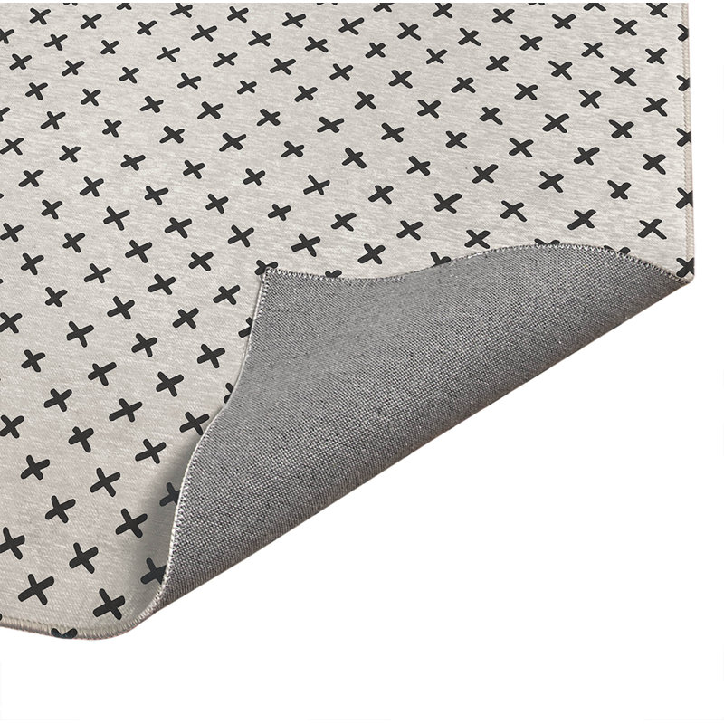 Tapis de cuisine Criss Cross, Rectangle 4pi x 6 pi, Ivoire/gris anthracite