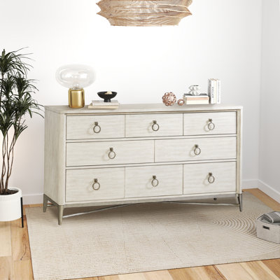 Beachcrest Home Cathie Solid Wood 8-drawer Dresser With Metal Frame,  Champagne & Reviews | Wayfair