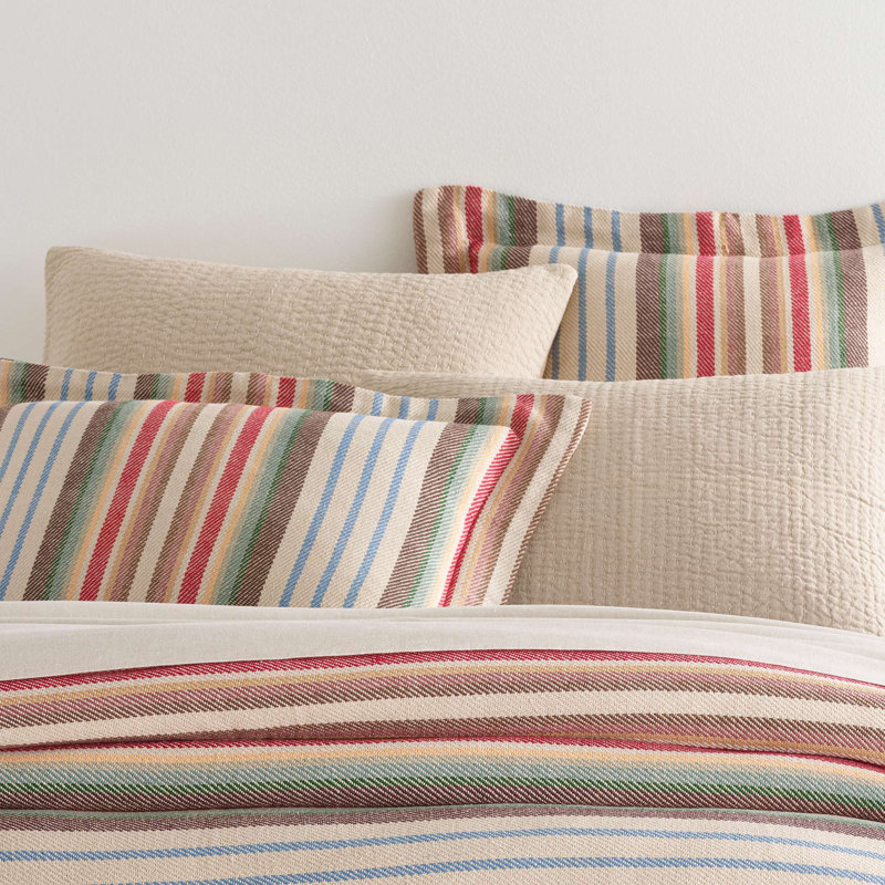 Colorful Striped Cotton Pillow Sham