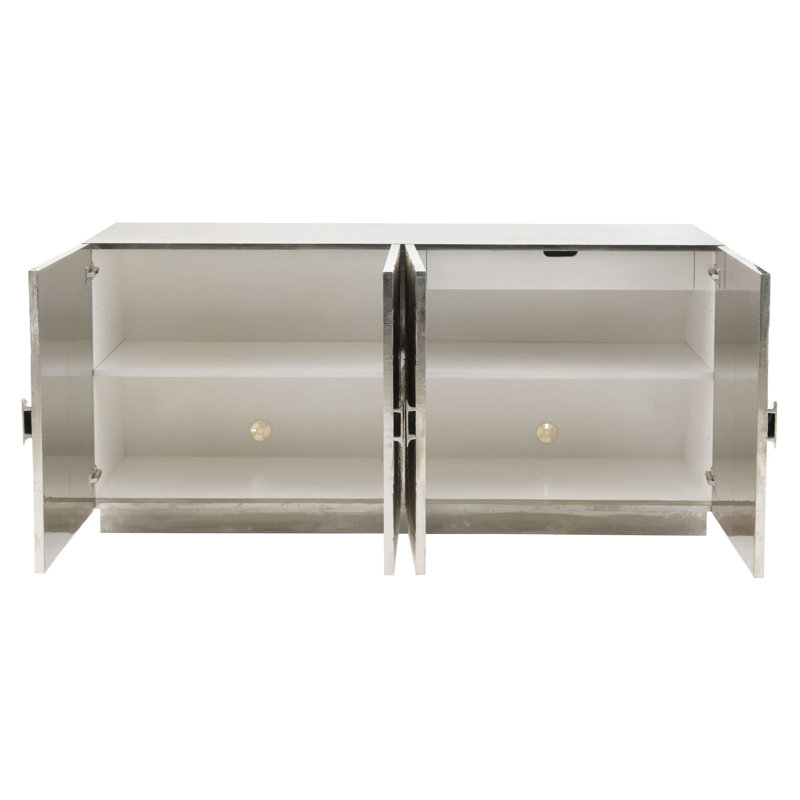 Barcelona 72'' Silver Teak Sideboard with Nickel Alloy