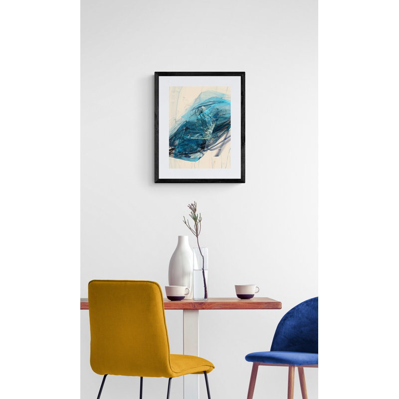 Bluish _ 29052 by Rica Belna, Black Framed Canvas, 41" H x 31" W, 40" H x 30" W
