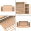 Grand lit escamotable avec tiroirs et tablettes de rangement - Lit mural armoire en pin doré-1069129931