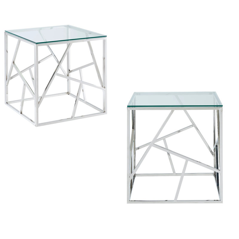 Ensemble de tables de bout en verre, Argent