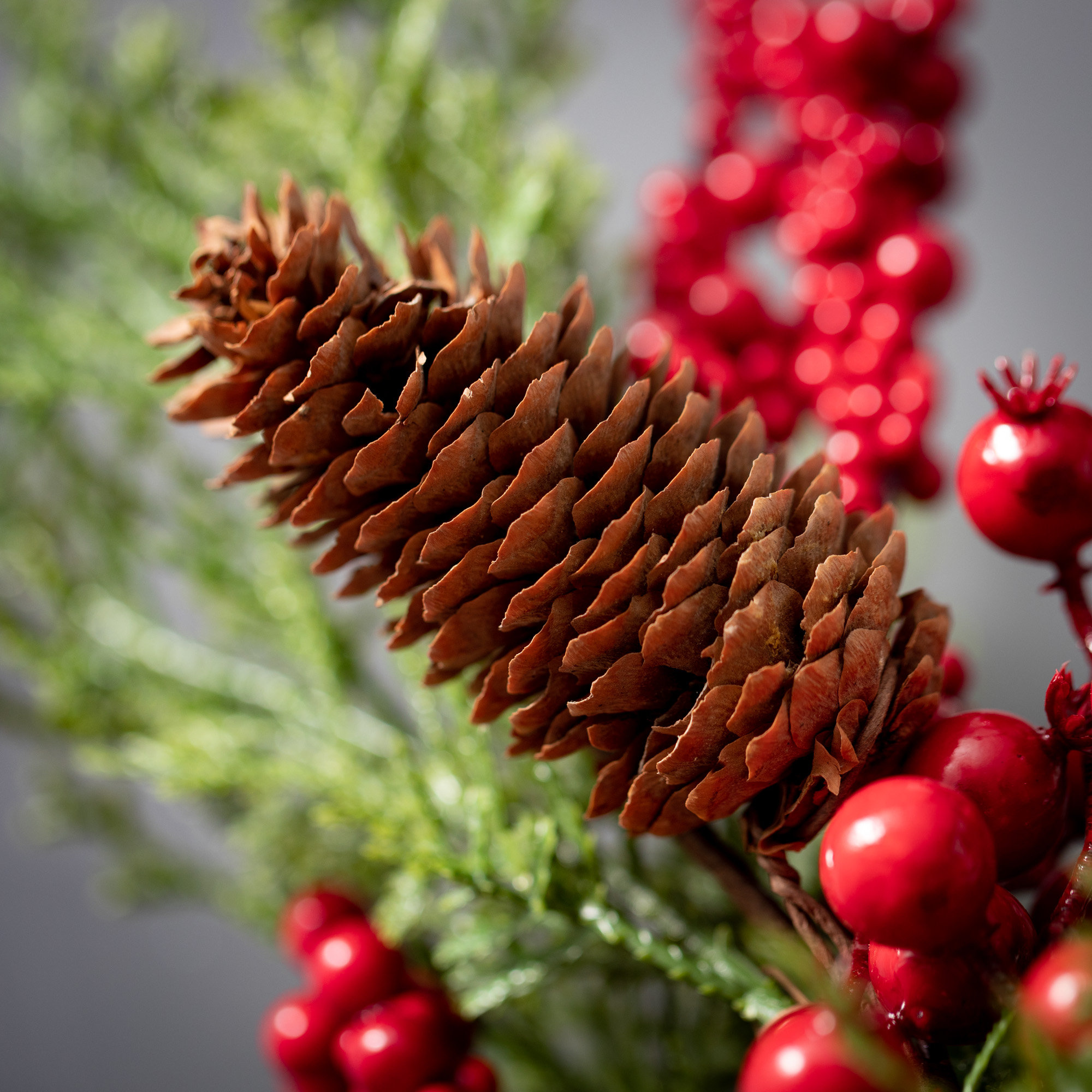 Faux Cedar Polyethylene Plastic Wreath, 20" H x 20" W x 3" D