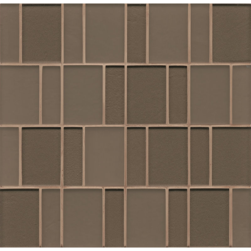 Manhattan Random Sized Glass Mosaic Wall Tile, Taupe