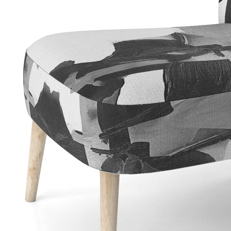 Chaise d'appoint rembourrée Geometric IV, Noir / Blanc / Gris