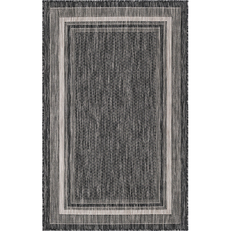 Tapis intérieur / extérieur Sevinc, Black, Rectangle 3 pi 3 po x 5 pi 3 po