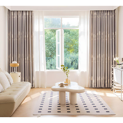 Argeniz Cotton Blend Room Darkening Curtain Single Panel