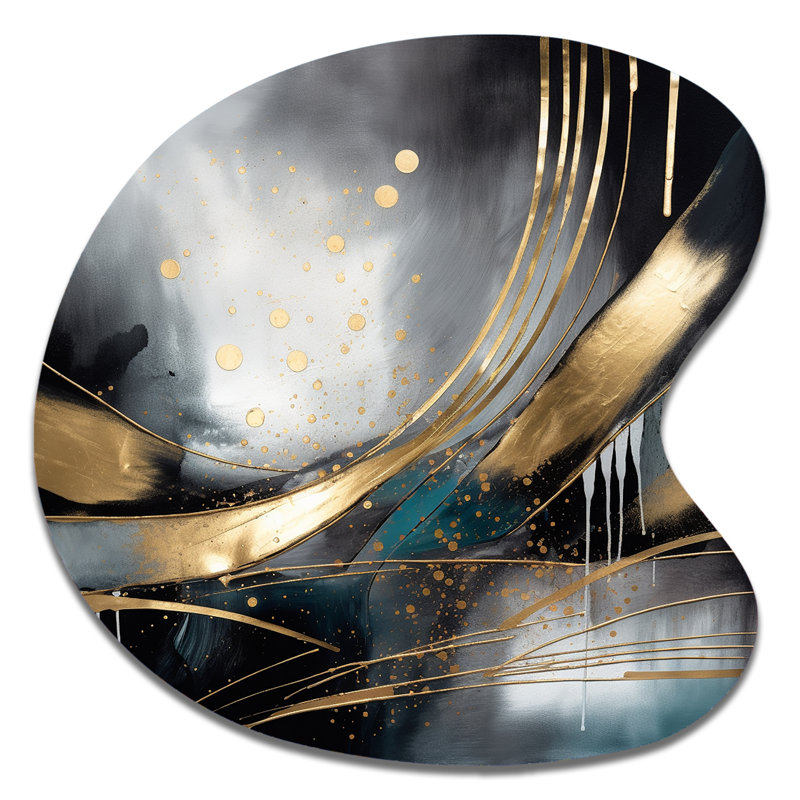 Hersh - forme irrégulière, art mural en marbre abstrait, sculpture murale asymétrique en métal, H 33 po x l 33 po
