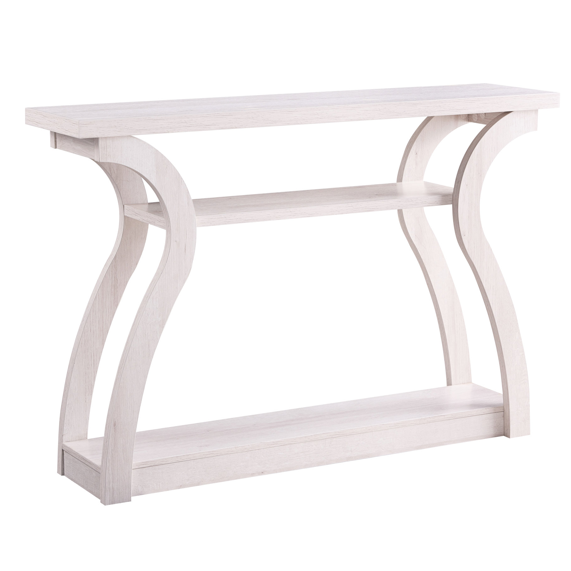 Winston Porter Entryway Hall Console With Curvy Legs And Two Shelves In ...