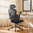 Desk and Chair Set: L-Shaped Computer Desk and Mesh Office Chair-111605637