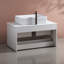 Meuble-lavabo simple 31,5 po avec lavabo vasque en céramique et armoire de rangement large 31,5 po