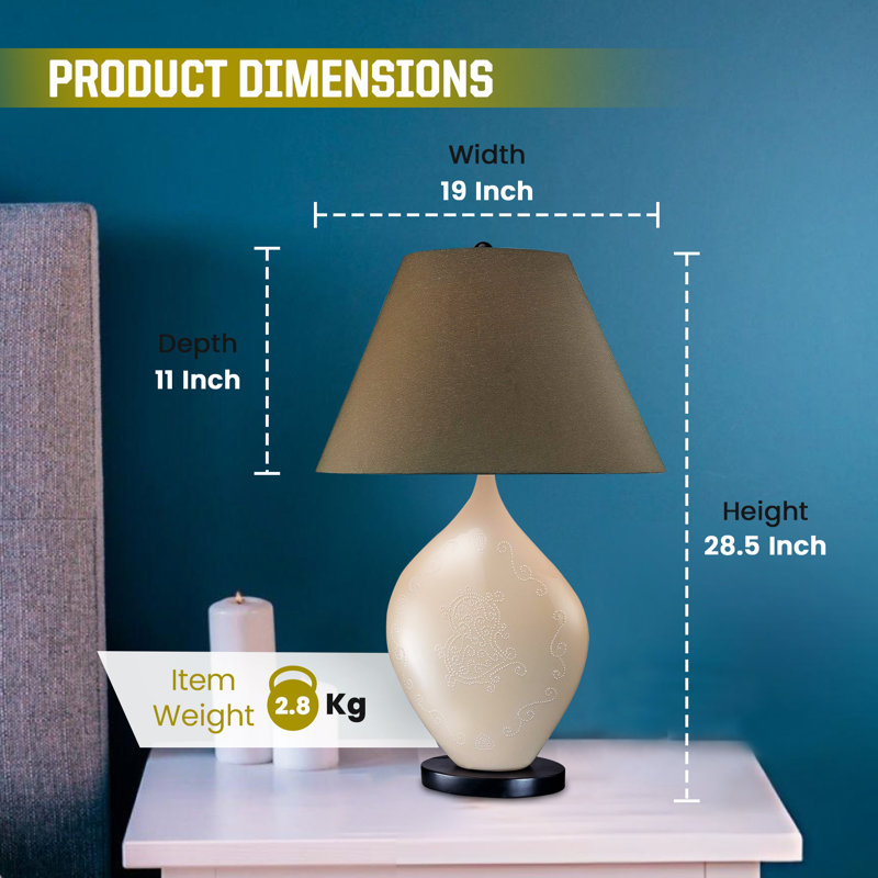 Lampe de table 1 lumière Annemore Lavery Ambience - Finition crème élégante pour une sophistication moderne