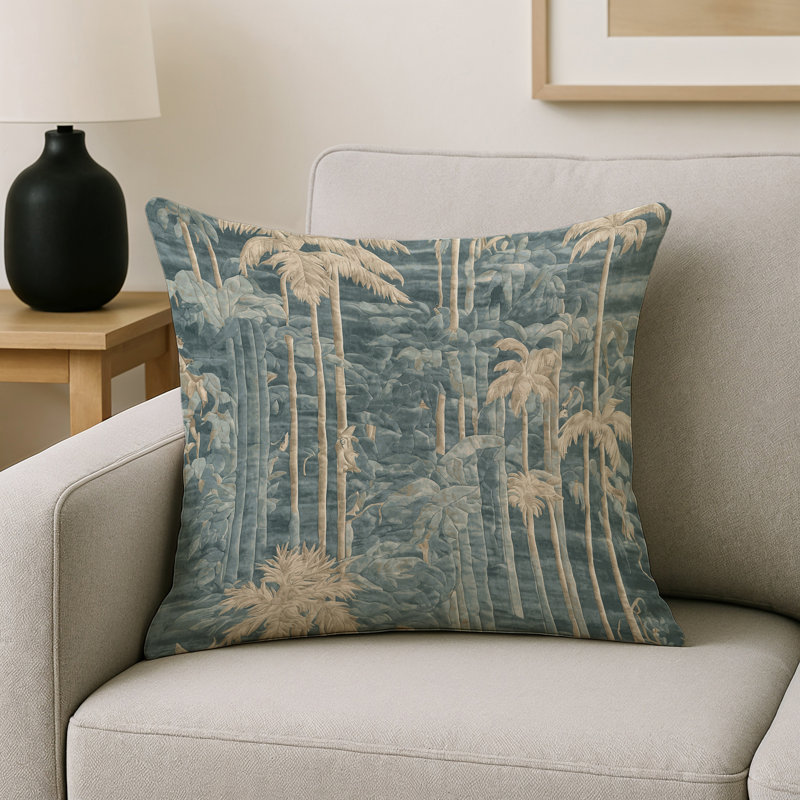 Coussin décoratif intérieur et extérieur Modern, Gris abstrait 78, Carré 18 po