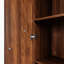 Armoire de rangement autoportante avec porte cannelée, 2 tiroirs et tablettes ouvertes, organisateur polyvalent pour diverses pièces