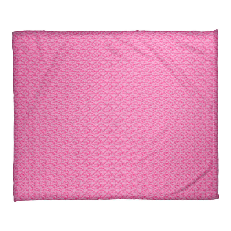 Couverture à treillis hexagonal Katelyn Elizabeth, l 52,5 po x L 62,5 po, Rose