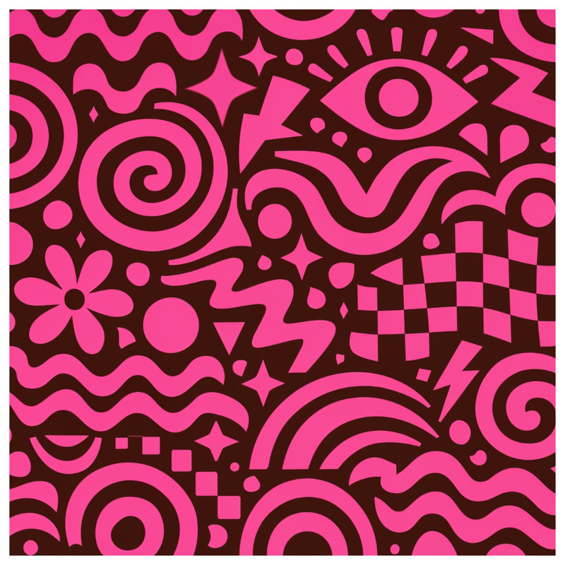 Tapisserie murale formes abstraites roses, 68in H x80in W with 4 Grommets