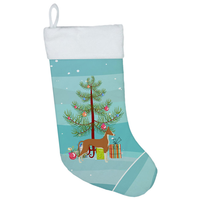 Chaussette de noël joyeux de noël, Lévrier ibizan