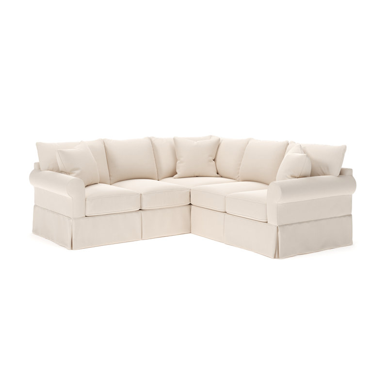 Amari 94" Corner Slipcovered Sectional, Left Hand Facing, Canvas Sunbrella® Canvas