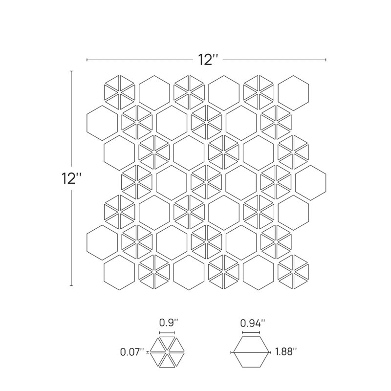 Aspekt Hex Matte Calacatta Mosaic