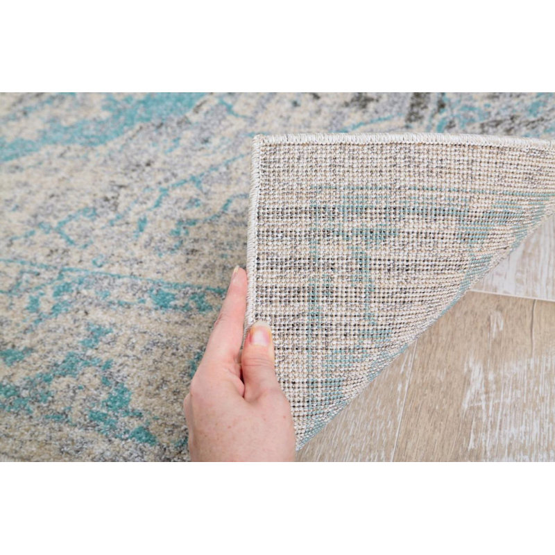 Tapis décoratif bleu oriental leroy, Rectangle 8 pi x 10 pi