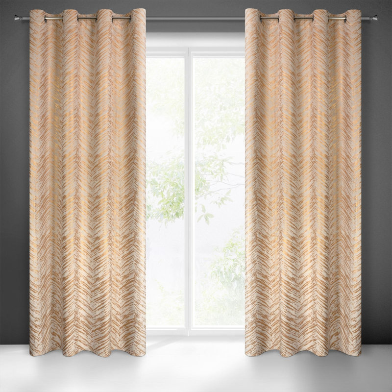 Adelya Blackout Curtains Single Panel, Cream