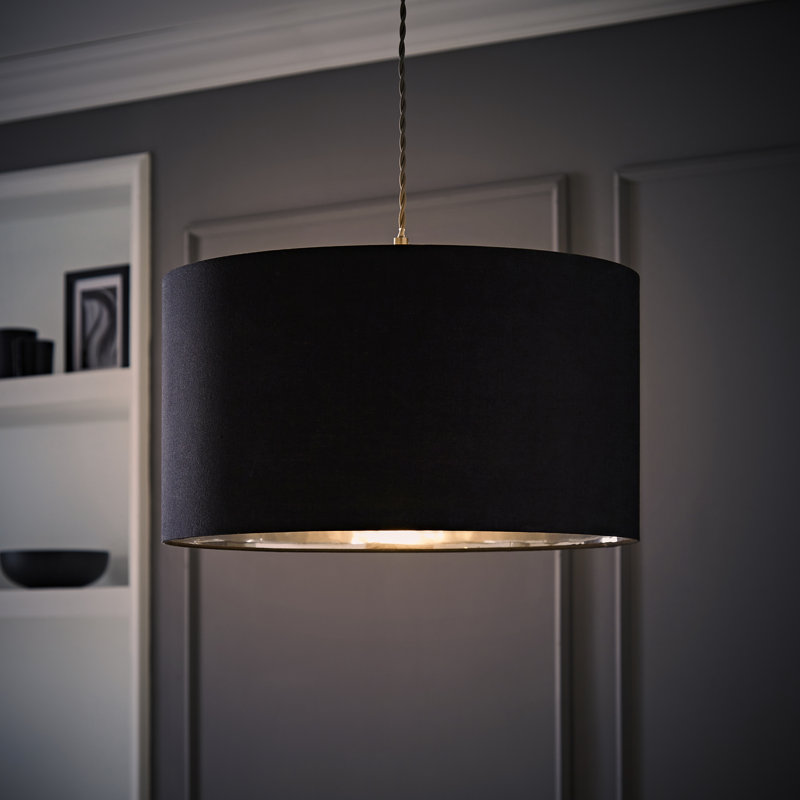 Stulin 15cm H Linen Blend Lamp Shade in Black