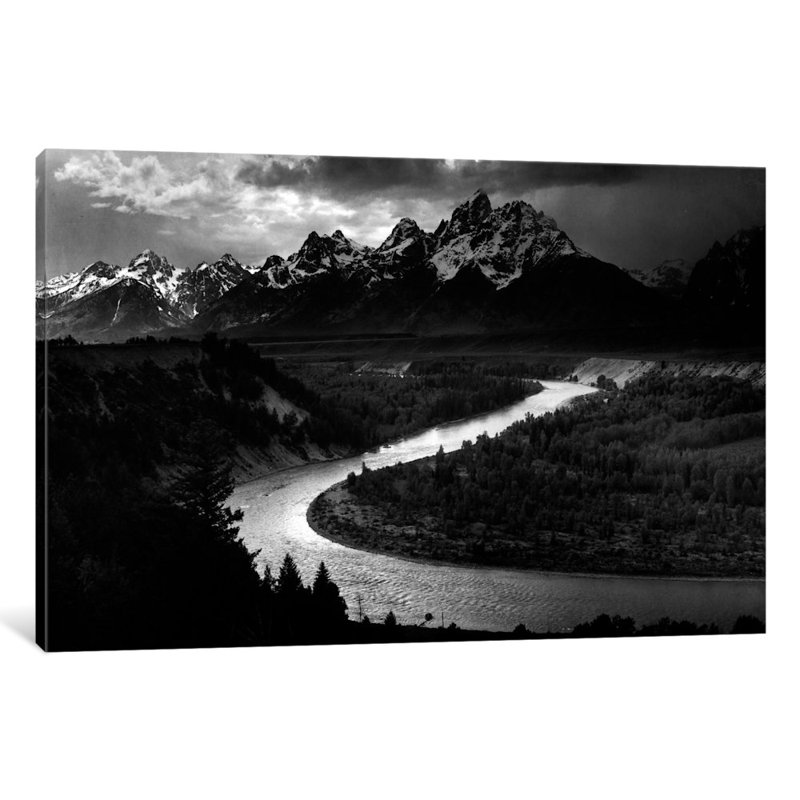 «The Teton Snake River» par Ansel Adams, reproduction de photo sur toile tendue, H 60 po x l 40po x P 1,5 po, Toile tendue