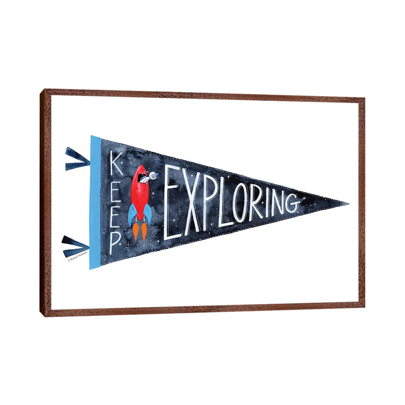 Keep Exploring Pennant 1 Piece Wall Art on Canvas, 66.04 cm H x 45.72 cm W, Classic Wood Framed