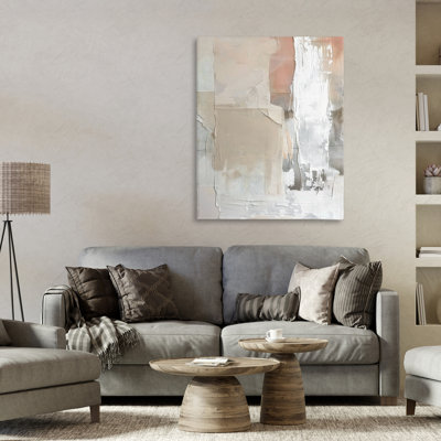 Subtle Blush Abstract Canvas, design by Riley B