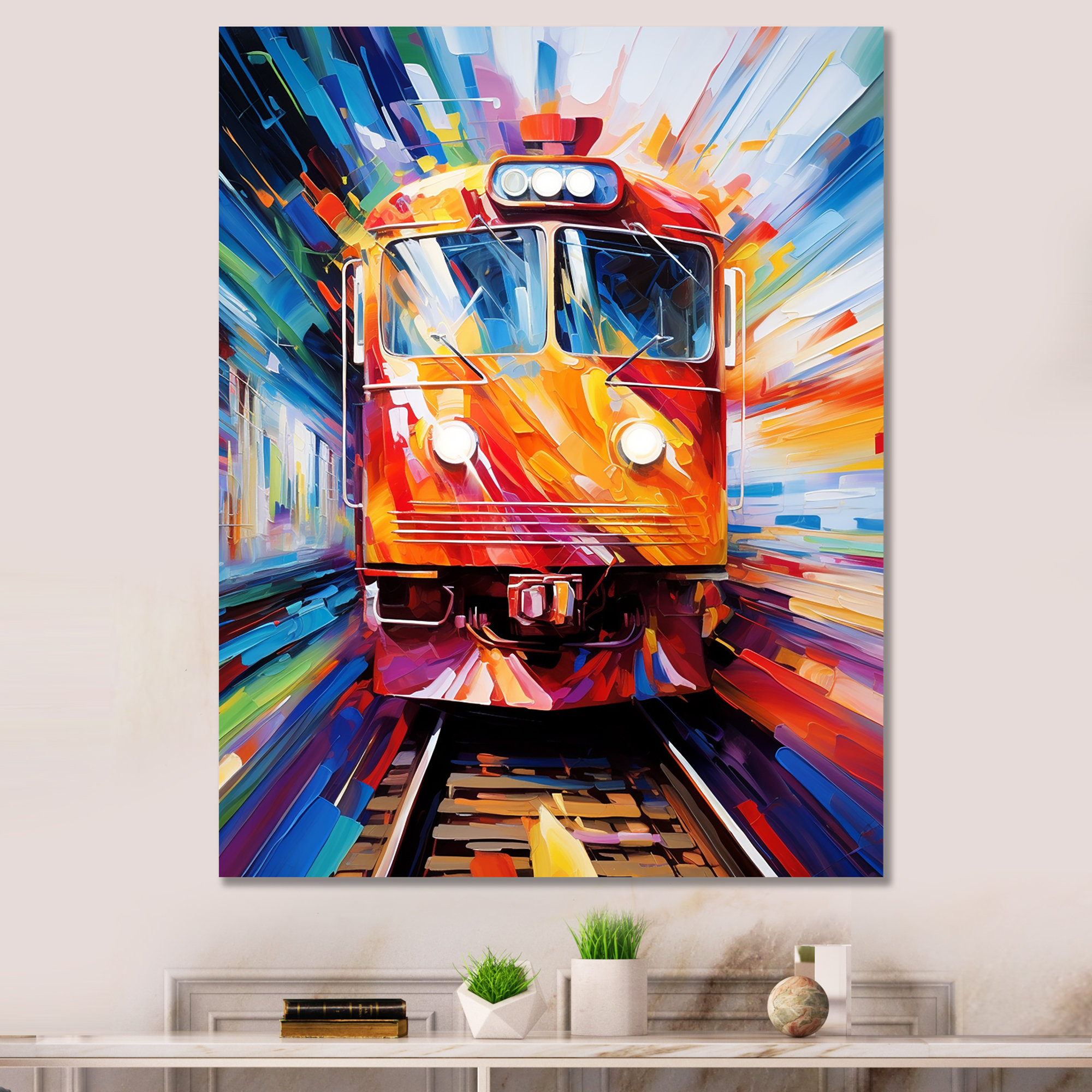Williston Forge Abstract Train Fusion of Colors - Print | Wayfair