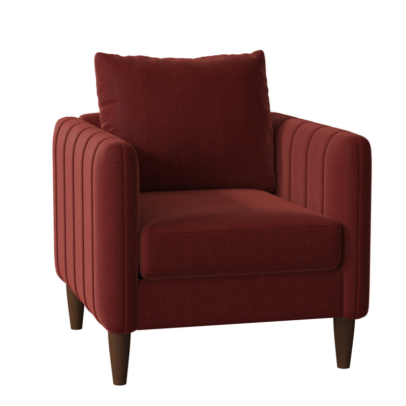 Fauteuil en polyester de 33 po de largeur Kaveen, Espresso, Brique Entice