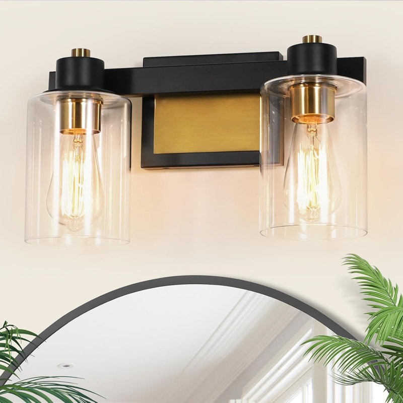 6-Light Bathroom Vanity Light Fixture With Clear Glass Shades, Farmhouse Wall Sconce For Mirror Lighting In Bathroom, Hallway, Dressing Room