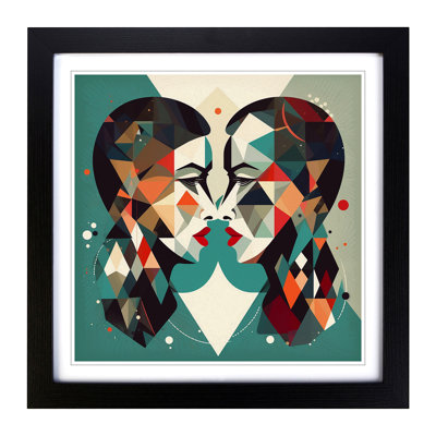 Lovers Geometric No.3 - Framed Print