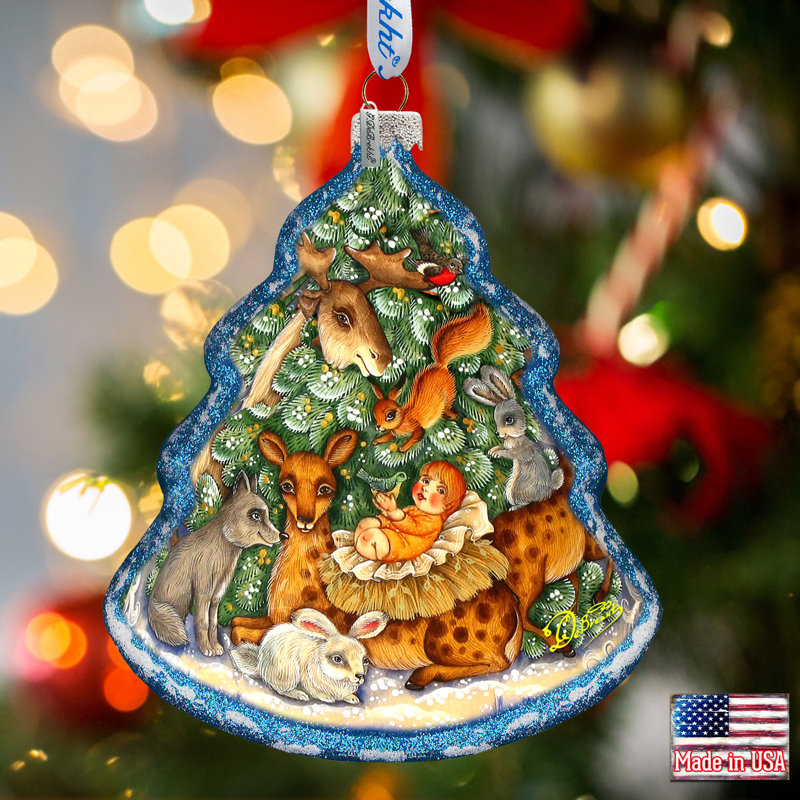 Holiday Splendor 4'' Handmade Glass Holiday Shaped Ornament