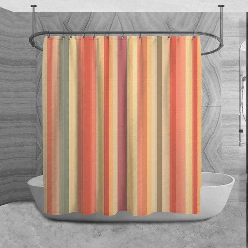 Lason Striped Shower Curtain, 93" H x 70" W