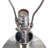 Silver Round Table Lamp With White Fabric Shade