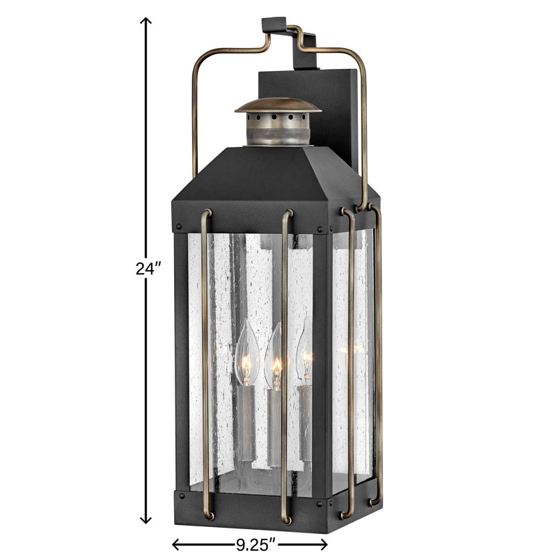 Fitzgerald Three-Light Outdoor Heritage Wall Lantern