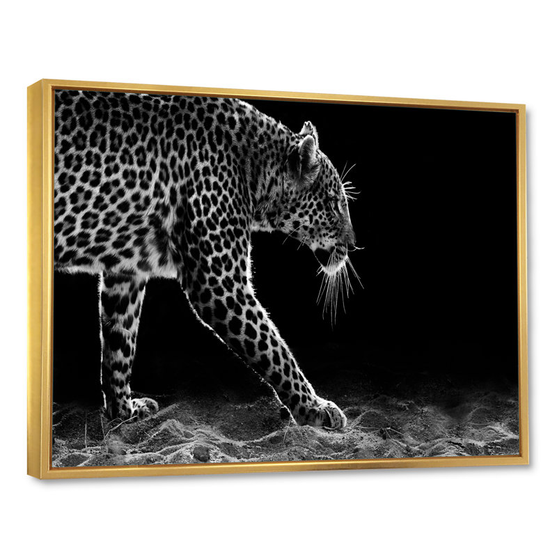 Leopard In Black And White " Leopard in Black and White " Color Photography Painting, 8" H x 12" W x 1" D