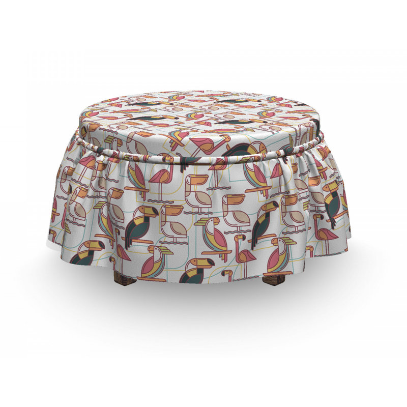 Housse pour repose-pieds perroquets minimaliste exotique