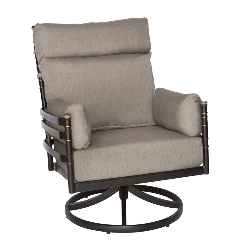 Lancaster - High Back Swivel Rocking Chair, Cast Ash Sunbrella® Plainweave
