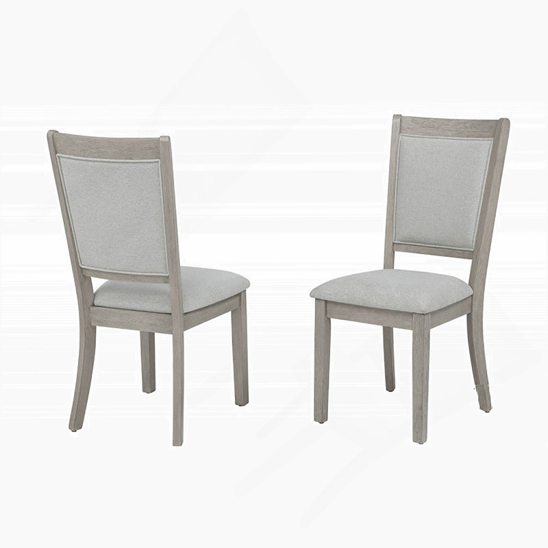 Ensemble de deux chaises de salle à manger en bois rustique rembourrées en tissu pour une assise confortable et élégante