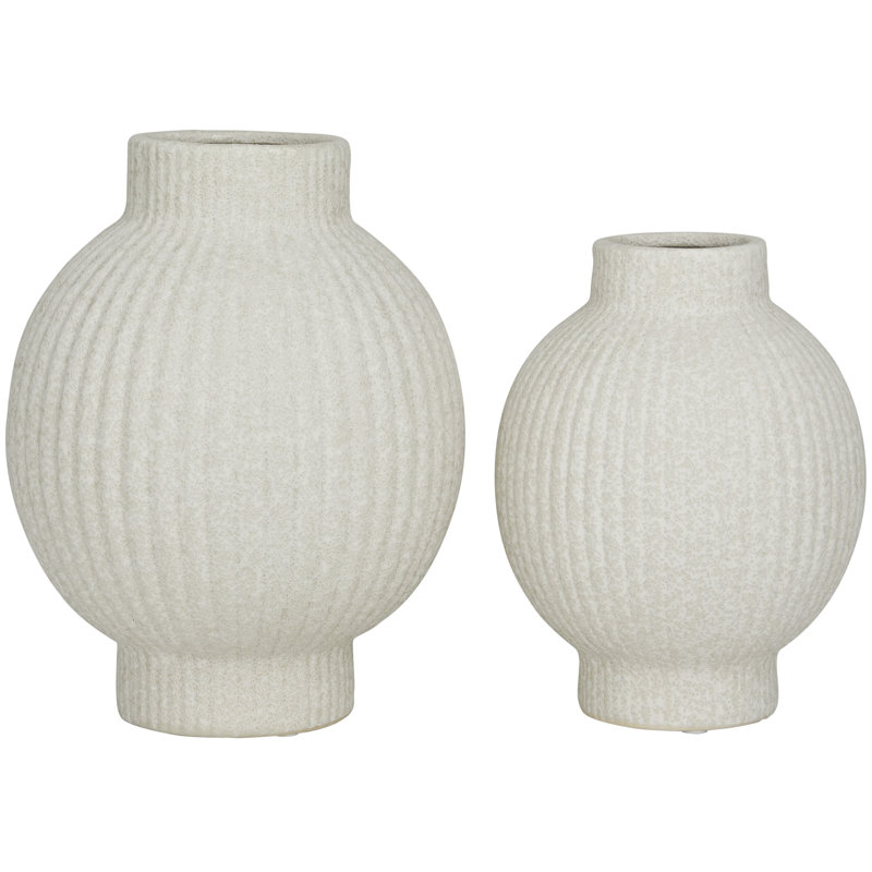 Stoneware Table Vase, White