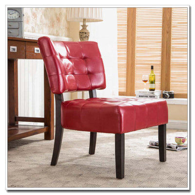 Leather Tufted Accent Chair with Oversized Seating