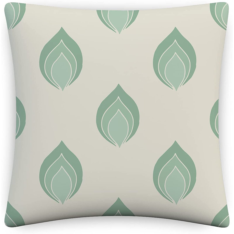 Indoor / Outdoor Ikat Green Square Throw Pillow Cover, 61cm x 61cm