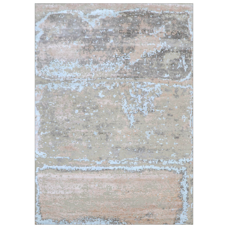 Tapis naturel unique de 9 pi 8 po x 13 pi 10 po