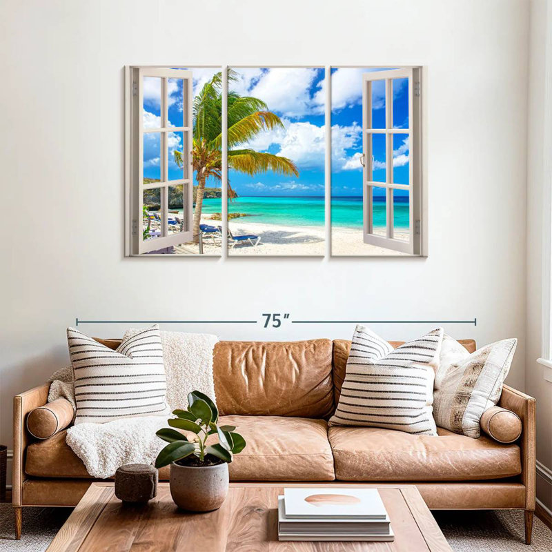 Gillard White Beach Window View, 36" H x 57" W