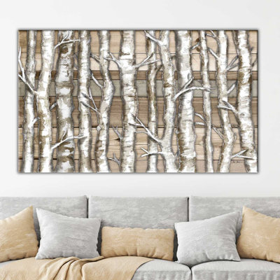 «Light Birch Forest», reproduction de peinture acrylique