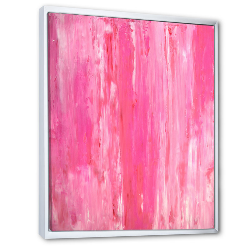 Shades Of Pink Universe - Art sur toile moderne et contemporain, H 36 po x l 24 po x P 1 po, Cadre flottant blanc