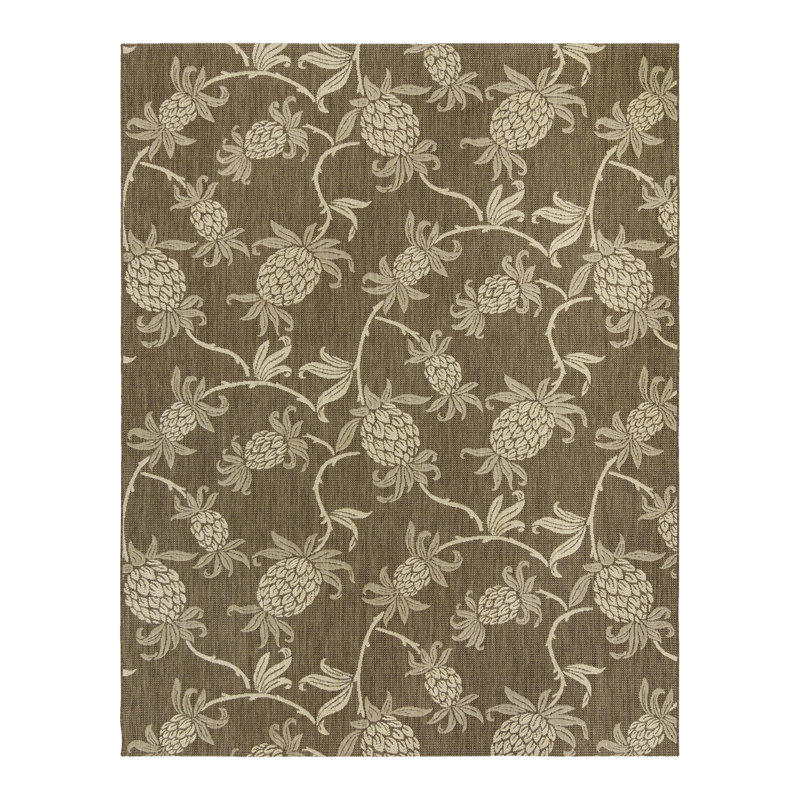 Tapis hawaïen tropical en polypropylène à tissage plat intérieur / extérieur Reyn Spooner Tradewinds Hala